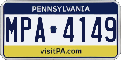 PA license plate MPA4149