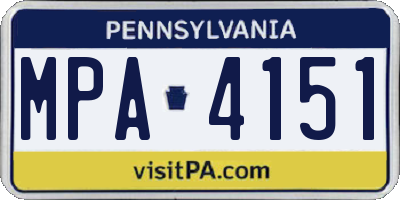 PA license plate MPA4151