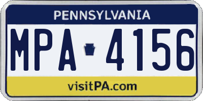 PA license plate MPA4156