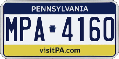 PA license plate MPA4160