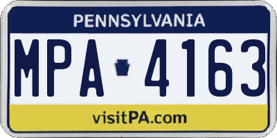 PA license plate MPA4163