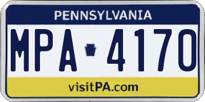 PA license plate MPA4170