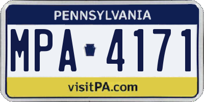PA license plate MPA4171