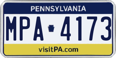 PA license plate MPA4173