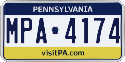 PA license plate MPA4174