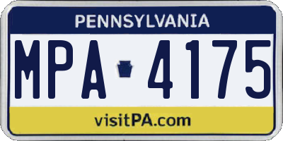 PA license plate MPA4175