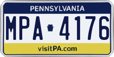 PA license plate MPA4176
