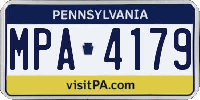 PA license plate MPA4179