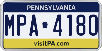 PA license plate MPA4180