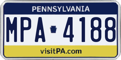 PA license plate MPA4188