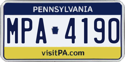 PA license plate MPA4190