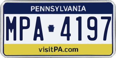 PA license plate MPA4197