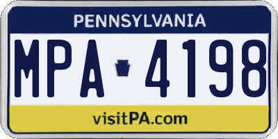 PA license plate MPA4198