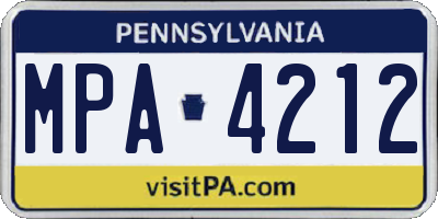 PA license plate MPA4212