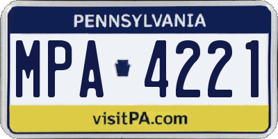 PA license plate MPA4221