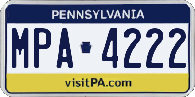 PA license plate MPA4222