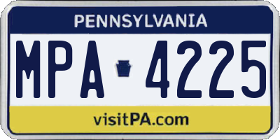 PA license plate MPA4225