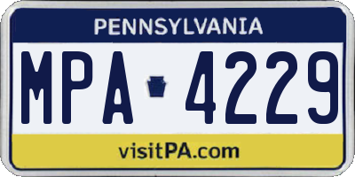 PA license plate MPA4229