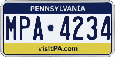 PA license plate MPA4234