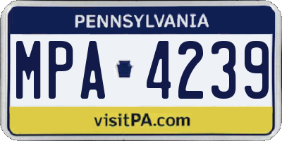 PA license plate MPA4239