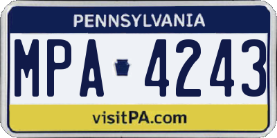 PA license plate MPA4243