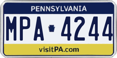 PA license plate MPA4244