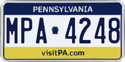 PA license plate MPA4248