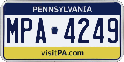 PA license plate MPA4249