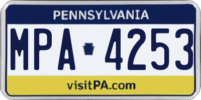 PA license plate MPA4253