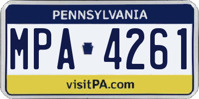 PA license plate MPA4261