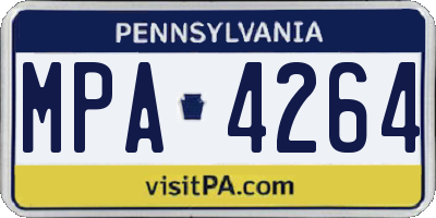 PA license plate MPA4264