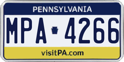 PA license plate MPA4266