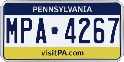 PA license plate MPA4267