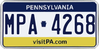 PA license plate MPA4268