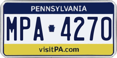PA license plate MPA4270