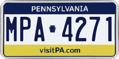 PA license plate MPA4271