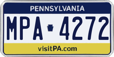 PA license plate MPA4272