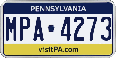 PA license plate MPA4273