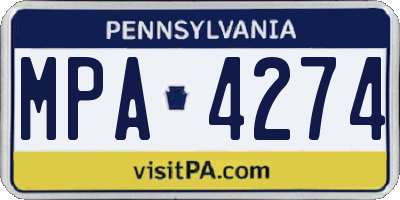 PA license plate MPA4274