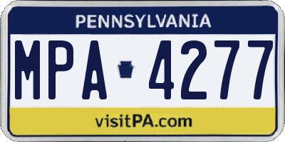 PA license plate MPA4277