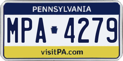 PA license plate MPA4279