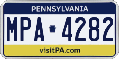 PA license plate MPA4282