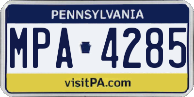 PA license plate MPA4285
