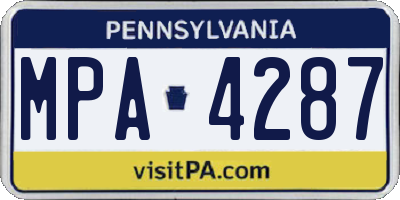 PA license plate MPA4287
