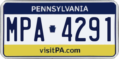PA license plate MPA4291