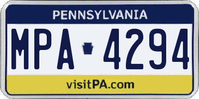 PA license plate MPA4294