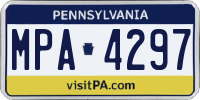 PA license plate MPA4297