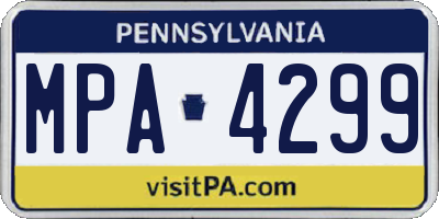 PA license plate MPA4299
