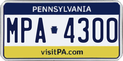 PA license plate MPA4300