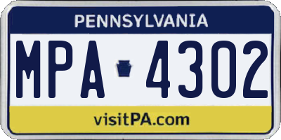 PA license plate MPA4302